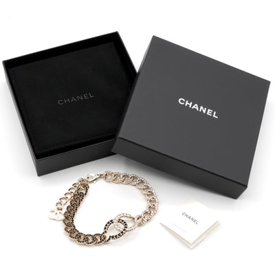 シャネル CHANEL ネックレス ペンダント チョーカー ゴールド ココマーク ラインストーン