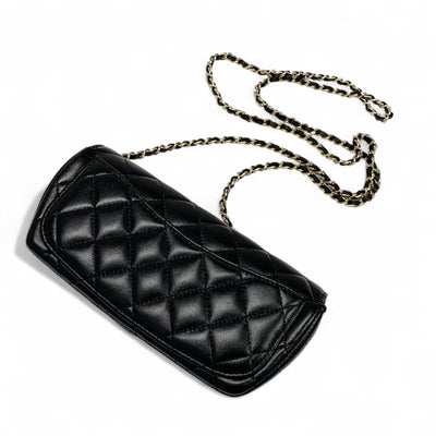 シャネル CHANEL バッグ ショルダーバッグ ラムスキン ブラック ゴールド ココマーク マトラッセ メガネケース チェーン