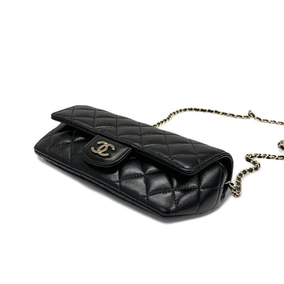 シャネル CHANEL バッグ ショルダーバッグ ラムスキン ブラック ゴールド ココマーク マトラッセ メガネケース チェーン
