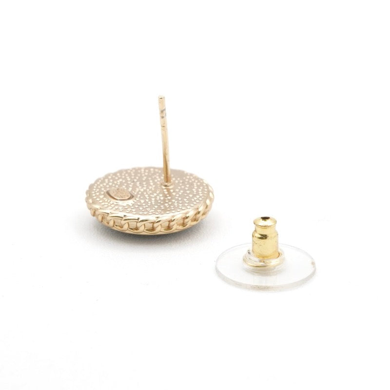 シャネル CHANEL ピアス イヤリング ゴールド ブラック ココマーク マトラッセ ラウンド