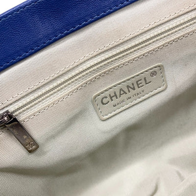 シャネル CHANEL バッグ ショルダーバッグ ブルー シルバー ココマーク シングルフラップ シングルチェーン