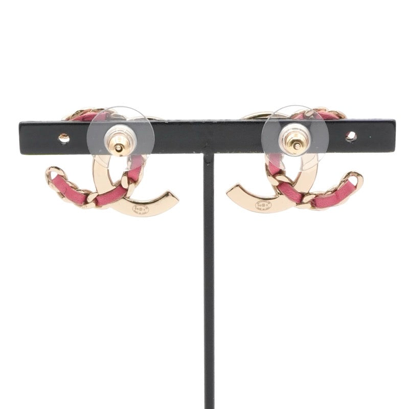 シャネル CHANEL ピアス イヤリング ゴールド ピンク ココマーク ラインストーン