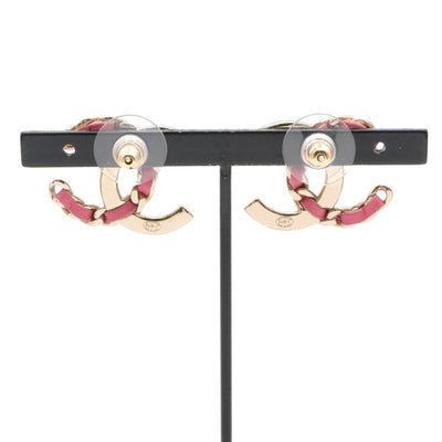シャネル CHANEL ピアス イヤリング ゴールド ピンク ココマーク ラインストーン