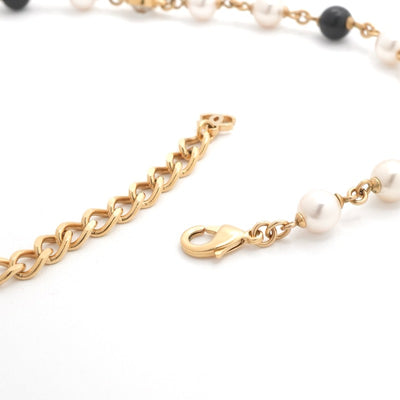 シャネル CHANEL ネックレス ペンダント チョーカー ゴールド ブラック ココマーク ラインストーン