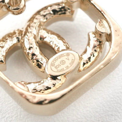 シャネル CHANEL ピアス イヤリング ゴールド ココマーク ラインストーン スクエア