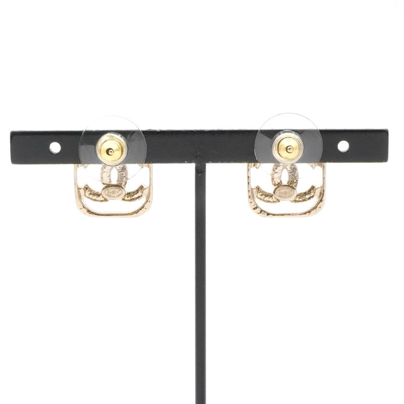 シャネル CHANEL ピアス イヤリング ゴールド ココマーク ラインストーン スクエア