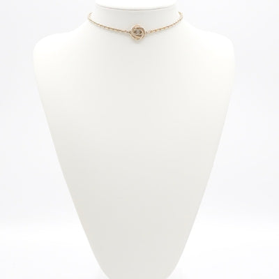 シャネル CHANEL ネックレス ペンダント チョーカー ゴールド ココマーク ラインストーン