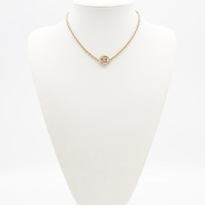 シャネル CHANEL ネックレス ペンダント チョーカー ゴールド ココマーク ラインストーン