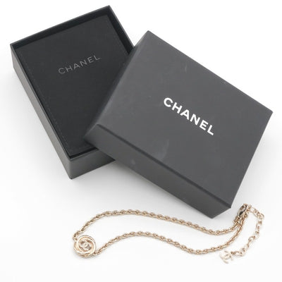 シャネル CHANEL ネックレス ペンダント チョーカー ゴールド ココマーク ラインストーン