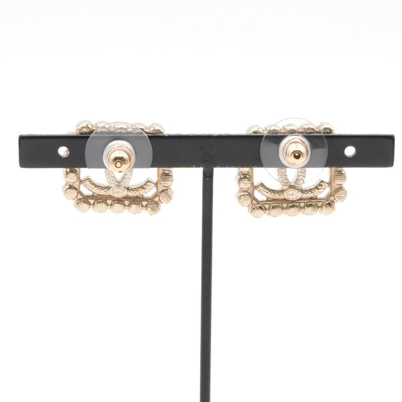 シャネル CHANEL ピアス イヤリング ゴールド ココマーク スクエア ラインストーン