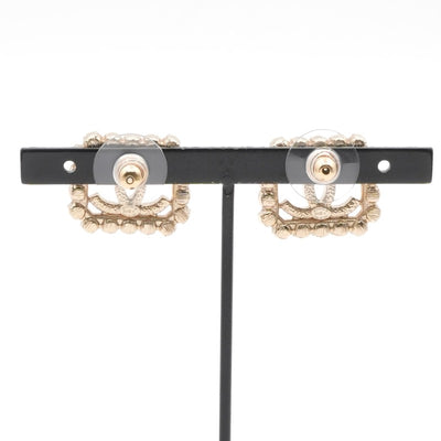 シャネル CHANEL ピアス イヤリング ゴールド ココマーク スクエア ラインストーン