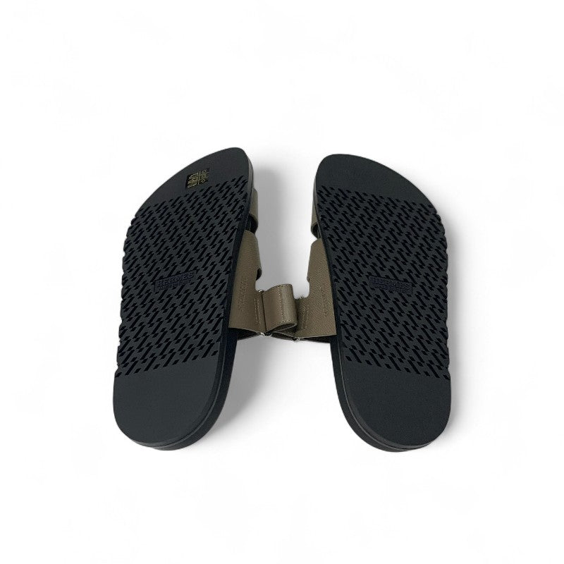 エルメス HERMES シプレ サンダル 靴 シューズ レザー グレージュ 未使用 ベルクロ ストラップ フラット