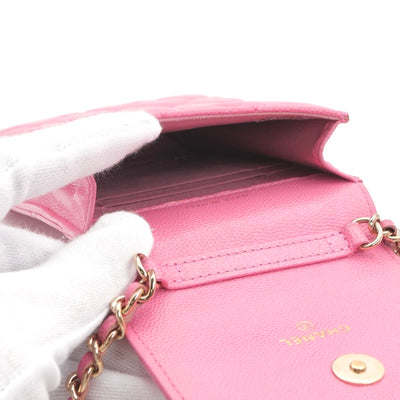 シャネル CHANEL バッグ ショルダーバッグ ピンク ゴールド ココマーク マトラッセ フォンポーチ airpodsケース