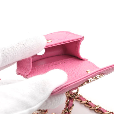 シャネル CHANEL バッグ ショルダーバッグ ピンク ゴールド ココマーク マトラッセ フォンポーチ airpodsケース