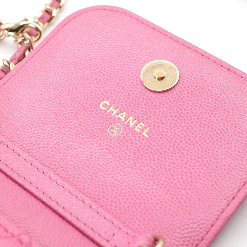 シャネル CHANEL バッグ ショルダーバッグ ピンク ゴールド ココマーク マトラッセ フォンポーチ airpodsケース