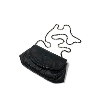 シャネル CHANEL バッグ ショルダーバッグ レザー ブラック シルバー ココマーク チェーンショルダーバッグ チェーンウォレット