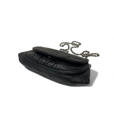 シャネル CHANEL バッグ ショルダーバッグ レザー ブラック シルバー ココマーク チェーンショルダーバッグ チェーンウォレット