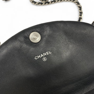 シャネル CHANEL バッグ ショルダーバッグ レザー ブラック シルバー ココマーク チェーンショルダーバッグ チェーンウォレット