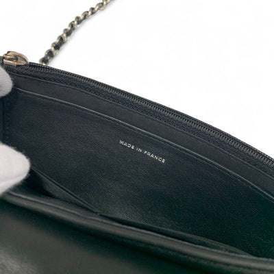 シャネル CHANEL バッグ ショルダーバッグ レザー ブラック シルバー ココマーク チェーンショルダーバッグ チェーンウォレット