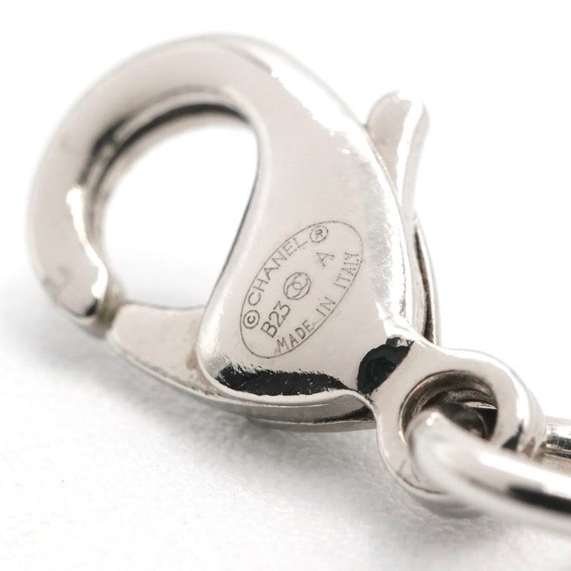 シャネル CHANEL ネックレス ペンダント チョーカー シルバー ココマーク リボン ラインストーン