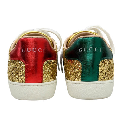 グッチ GUCCI エース スニーカー 靴 シューズ レザー グリッター ゴールド