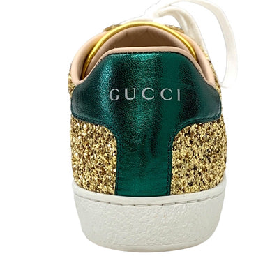 グッチ GUCCI エース スニーカー 靴 シューズ レザー グリッター ゴールド