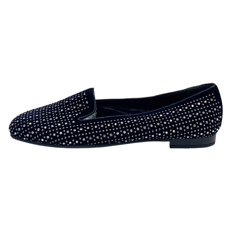 Churchs Flat Shoes Shoes Velour Navy Stone Studs