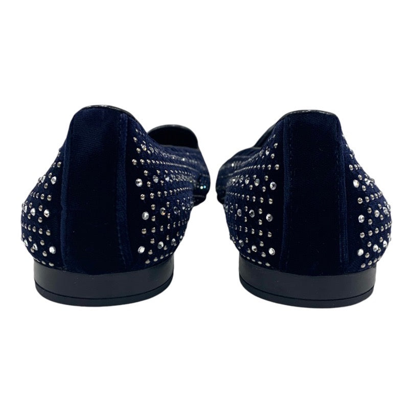 Churchs Flat Shoes Shoes Velour Navy Stone Studs