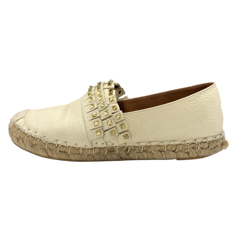 Valentino Flat Shoes, Shoes, Leather, Ivory, Rock Studs, Espadrilles