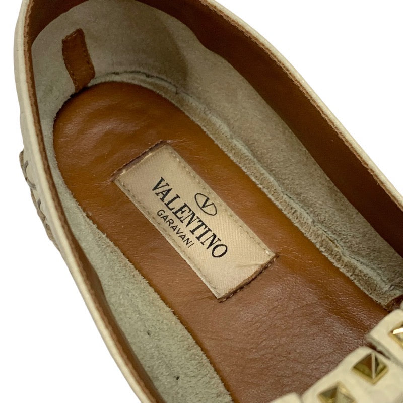 Valentino Flat Shoes, Shoes, Leather, Ivory, Rock Studs, Espadrilles