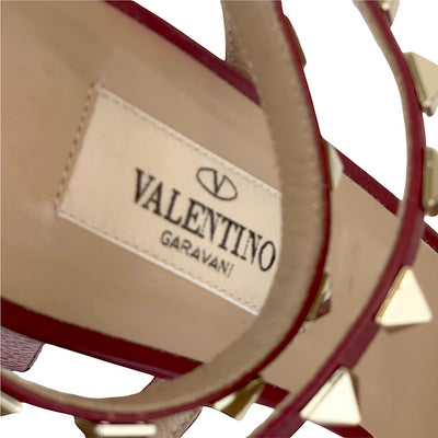 ヴァレンティノ VALENTINO サンダル 靴 シューズ レザー ワインレッド ロックスタッズ