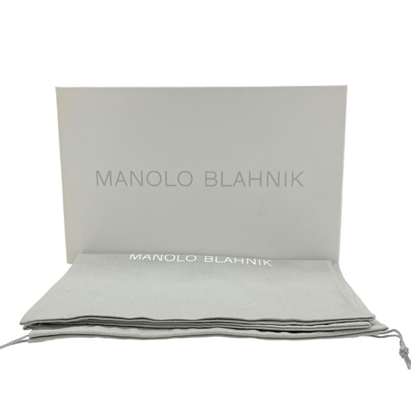 マノロブラニク MANOLO BLAHNIK パンプス 靴 シューズ ファブリック レース ネイビー ビジュー ストラップ