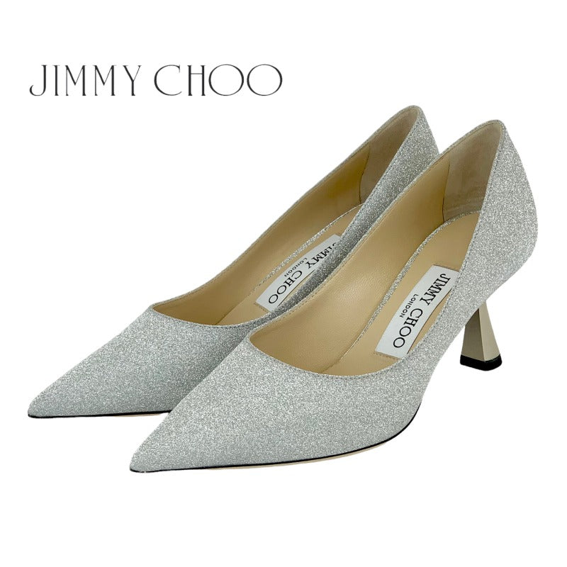 ジミーチュウ JIMMY CHOO パンプス 靴 シューズ グリッター シルバー 未使用 ラメ メタルヒール パーティーシューズ ウェディングシューズ フォーマルシューズ