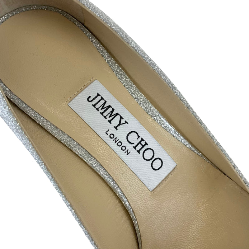 ジミーチュウ JIMMY CHOO パンプス 靴 シューズ グリッター シルバー 未使用 ラメ メタルヒール パーティーシューズ ウェディングシューズ フォーマルシューズ