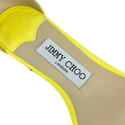 ジミーチュウ JIMMY CHOO サンダル 靴 シューズ スエード イエロー 未使用 ビジュー パーティーシューズ