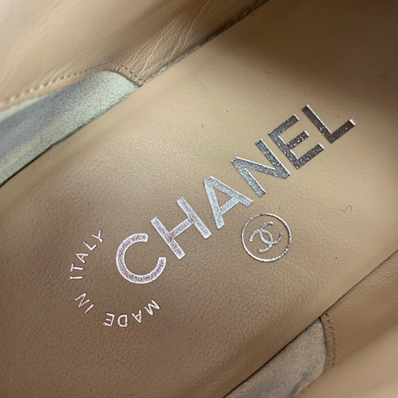 シャネル CHANEL スニーカー 靴 シューズ ウール レザー グレー ブラック ハイカットスニーカー ココマーク