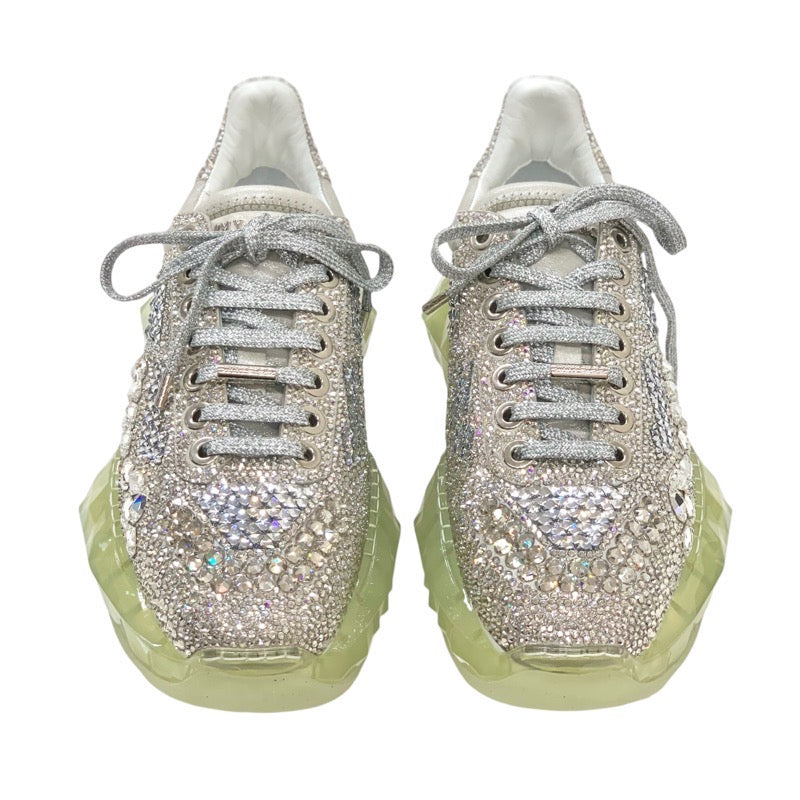 ジミーチュウ JIMMY CHOO ダイヤモンド スニーカー 靴 シューズ スワロフスキー シルバー クリスタル 未使用 ロゴ