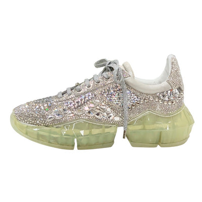 ジミーチュウ JIMMY CHOO ダイヤモンド スニーカー 靴 シューズ スワロフスキー シルバー クリスタル 未使用 ロゴ
