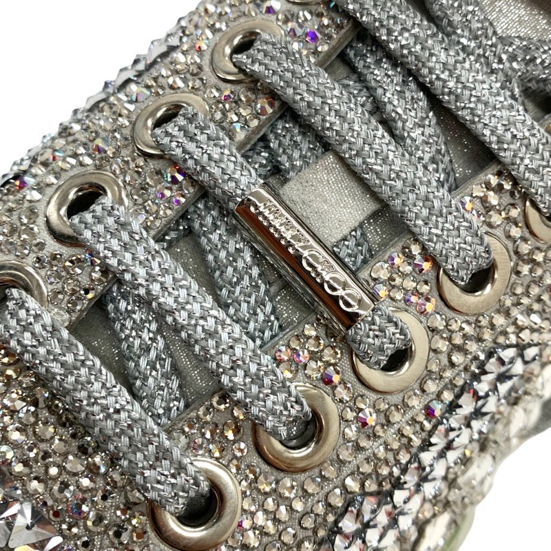 ジミーチュウ JIMMY CHOO ダイヤモンド スニーカー 靴 シューズ スワロフスキー シルバー クリスタル 未使用 ロゴ