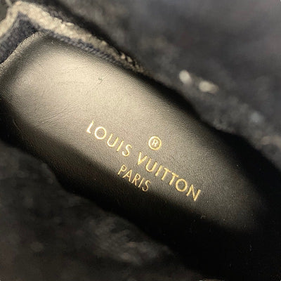 ルイヴィトン LOUIS VUITTON ブラックハートライン スニーカー 靴 シューズ ファブリック ブラック 未使用 ソックススニーカー ワッペン ニット