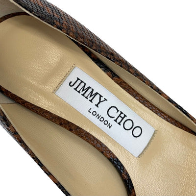 ジミーチュウ JIMMY CHOO パンプス 靴 シューズ レザー ブラウン ブラック 未使用 パイソン