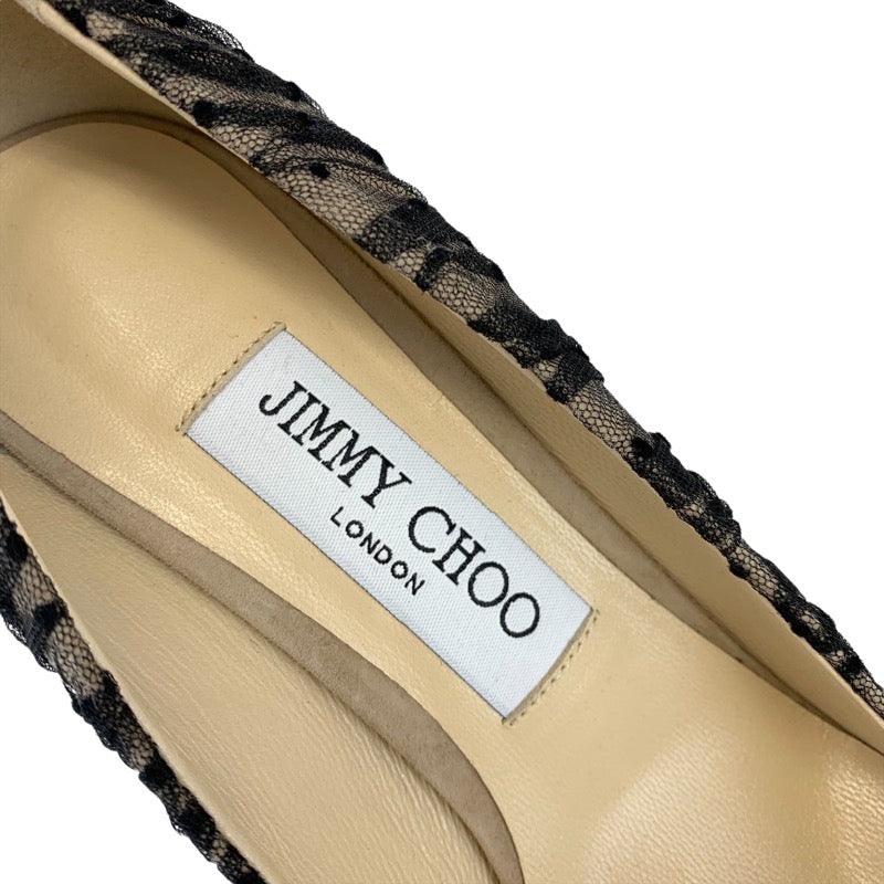 ジミーチュウ JIMMY CHOO パンプス 靴 シューズ チュール レース ブラック ベージュ ドット