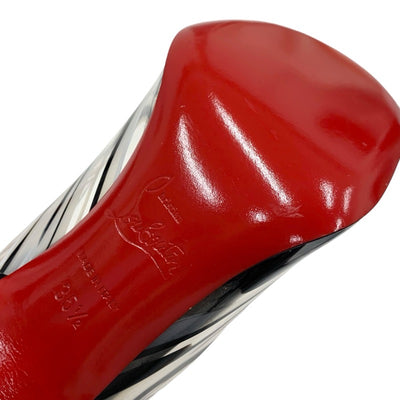 クリスチャンルブタン Christian Louboutin パンプス 靴 シューズ PVC パテント ブラック ホワイト 未使用 スパイク スタッズ マーブル スリングバック