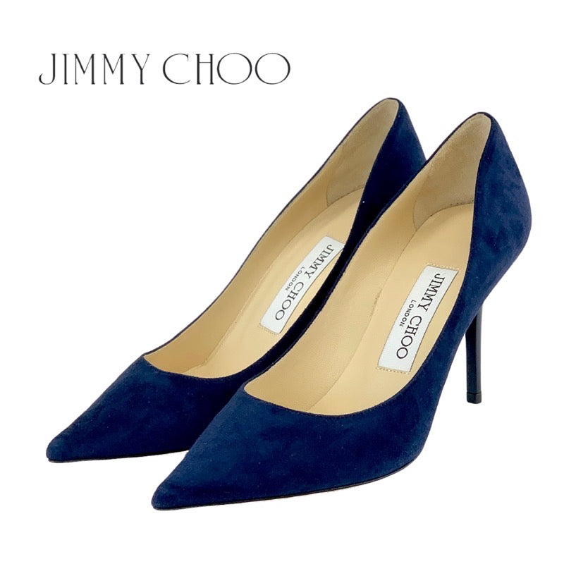 未使用 ジミーチュウ JIMMY CHOO パンプス 靴 シューズ スエード ネイビー