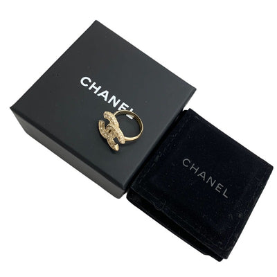 シャネル CHANEL リング 指輪 ゴールド ココマーク ラインストーン