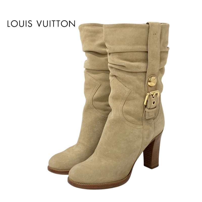 Louis Vuitton LOUIS VUITTON Boots, Short Boots, Shoes, Suede, Beige, Ankle Boots, Belt