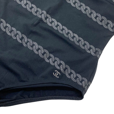 シャネル CHANEL ブラック ココマーク ラインストーン チェーン柄 水着 未使用