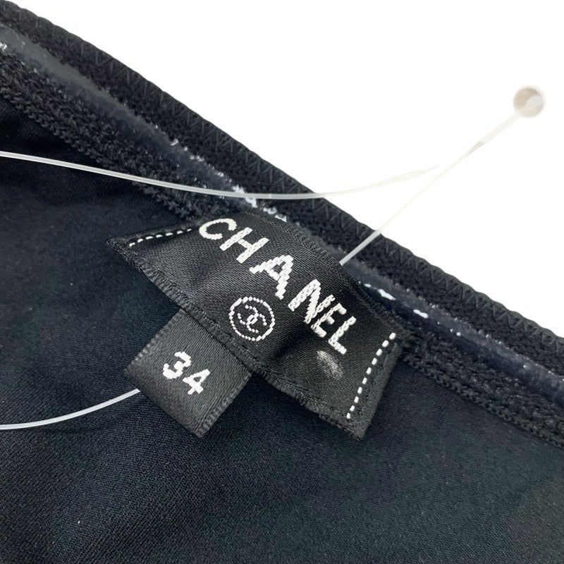 シャネル CHANEL ブラック ココマーク ラインストーン チェーン柄 水着 未使用