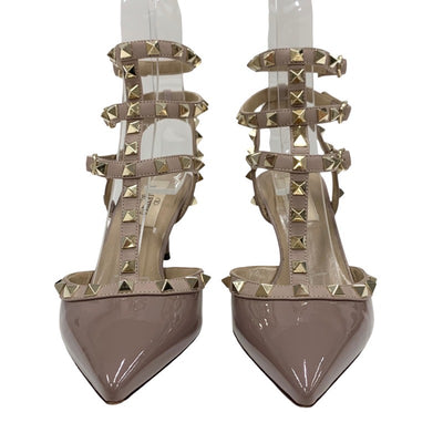 Valentino Pumps, Shoes, Patent Leather, Purple Gold Sandals, Rock Studs, Strap