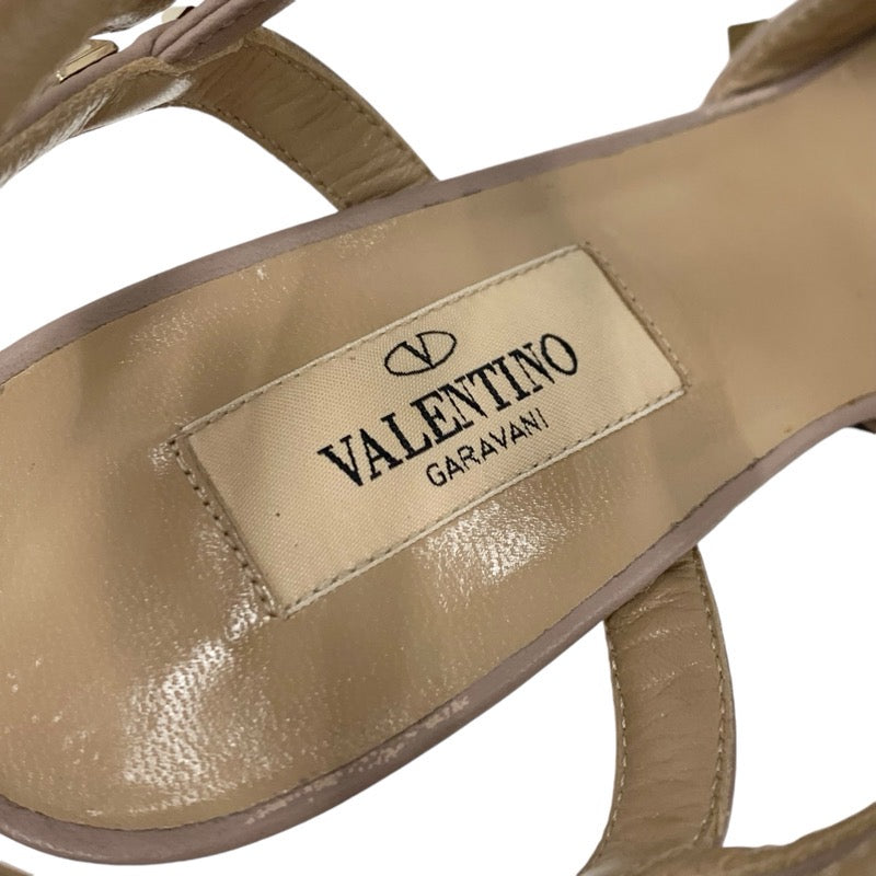 ヴァレンティノ VALENTINO パンプス 靴 シューズ パテント レザー パープル系 ゴールド サンダル ロックスタッズ ストラップ